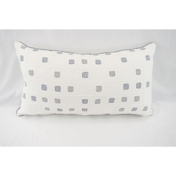 EUC Checkered Persea Eastern Accents Niche Pillow | Throw, White - Picture 2 of 7